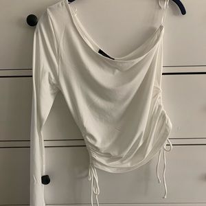 2 HOUR SALE: Boutique one shoulder white top